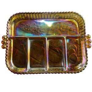 Indiana Glass Amber 5 Section Relish Tray **AS IS**